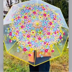 Marc Jacobs Daisy Parfums Takashi Murakami Umbrella Floral Clear Yellow New
